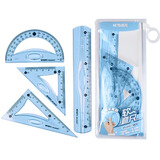 晨光(M&G)文具套尺尺子套装小学生考试 4件套（直尺15cm+三角尺*2+量角器）颜色随机ARLN0467中考高考
