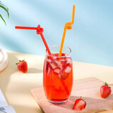 叁沃 一次性独立包装艺术长吸管单支弯曲彩色食品级饮料奶茶儿果汁吸管