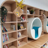 叁沃 幼儿园书柜儿童读书角创意弧形拱门圆圈满墙创意舞台图书馆绘本架 定制联系客服