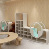 叁沃 幼儿园书柜儿童读书角创意弧形拱门圆圈满墙创意舞台图书馆绘本架 定制联系客服