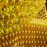 叁沃 渔网灯串灯闪灯满天星网灯户外露营氛围布置太阳能树灯 暖白渔网灯 6x4米工程可串联渔网灯