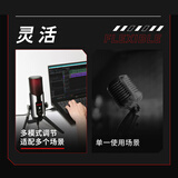 得胜（TAKSTAR）自由玩家声势ROAR 游戏开黑吃鸡USB电容麦克风 网课语音专业录音话筒