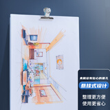 晨光(M&G)文具38mm银色圆形票夹 办公资料整理夹 财务票据夹 6个装ABS92642