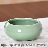 叁沃 茶洗大号小号青瓷茶洗笔洗陶瓷大号大码小号紫砂仿古水洗日式茶道套装水盂毛笔 浅棕色 弟梅三角小洗