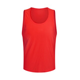 叁沃 成人儿童 篮球背心 对抗服春季足球训练背心网眼篮球分组马甲定制做印字号坎 红色