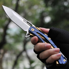 鹰爪刀 大马士革钢爪子刀防身小刀户外刀具虎