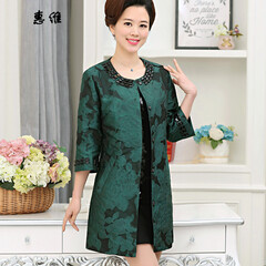 惠维 中老年女装冬装棉衣外套印花妈妈装棉服