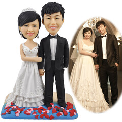 软陶公仔结婚礼物软陶人偶陶偶真人公仔定制结