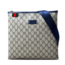 新款 夏日男士单肩斜跨包 英伦时尚格纹印花皮