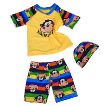 弈姿儿童温泉游泳衣 男童分体冲浪服 防晒防紫