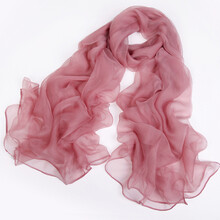 上海故事羽纱渐变镂空仿真丝丝巾女春秋礼服披