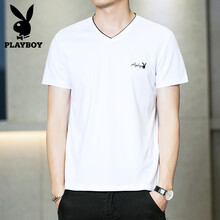 花花公子（PLAYBOY） 短袖 男士T恤 1813款白色 
