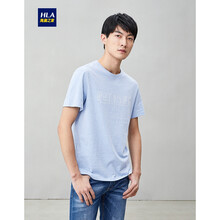 海瀾之家（HLA） 短袖 男士T恤 淺藍(lán)花紋(C0) 