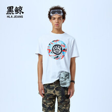 黑鯨（HLAJEANS） 短袖 男士T恤 漂白BK 