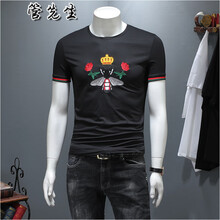 管先生 短袖 男士T恤 89203黑色 M，加大