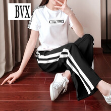 BVX 高腰 闊腳褲 女 長褲 休閑褲