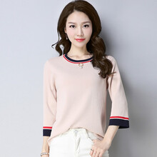 修身短款系帶毛衣，微胖女神