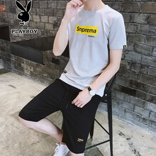 花花公子（PLAYBOY PHYSICAL） 短袖 男士T恤 6261淺灰色 
