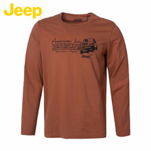 Jeep 長袖 男士T恤 褐色W4 