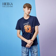 海一家（Hieiika） 短袖 男士T恤 藏青花紋D9 