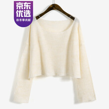 寬松版漏肩毛衣