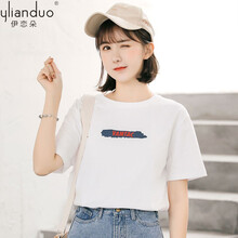 伊戀朵（YLIANDUO） 拼接，印花 短袖 T恤 女 圓領(lǐng)