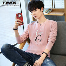 TEEK 長(cháng)袖 男士T恤 【加絨升級/春款】粉色 
