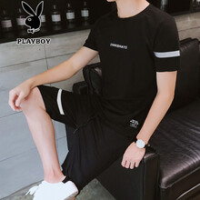花花公子（PLAYBOY PHYSICAL） 短袖 男士T恤 6262黑色 