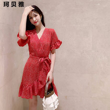 珂貝雅（KE BEI YA） 圓點 綁帶 連衣裙