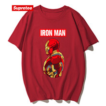 supretee 短袖 男士T恤 酒紅色鋼鐵俠 