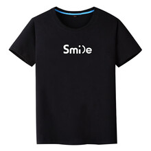 藍(lán)馨淼 短袖 男士T恤 smile黑 