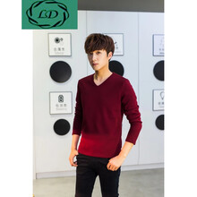 凌登（LingDeng） 長(cháng)袖 男士T恤 酒紅色 