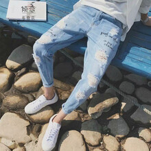 冬杰服飾（dongjiefushi） 修身褲 青春休閑 男士牛仔褲