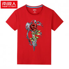南極人（Nanjiren） 短袖 男士T恤 玫瑰花紅色 