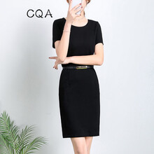 CQA 純色 口袋，拉鏈 連衣裙