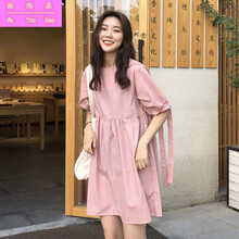 納托曼 純色 蝴蝶結 連衣裙