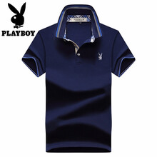 花花公子（PLAYBOY） 長袖 男士T恤 藏青丨兔頭繡花 