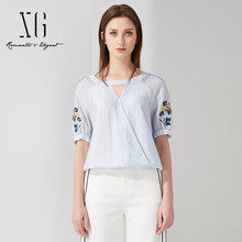 XG 刺繡，印花 短袖 T恤 女 圓領(lǐng)