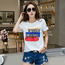 Night cat 印花 短袖 T恤 女 圓領(lǐng)