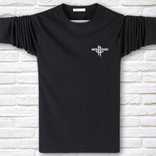 其他品牌 長(cháng)袖 男士T恤 火箭黑色 