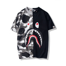 A BATHING APE 短袖 男士T恤 白拼黑 