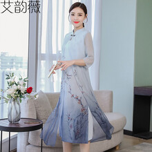 艾韻薇（AIYUNWEI） 花色 印花，蝴蝶結(jié)，立體裁剪 連衣裙
