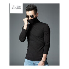 創(chuàng)衿（CHUANGJIN） 長(zhǎng)袖 男士T恤 高領(lǐng)薄款002黑色 
