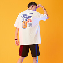旌品 五分袖 男士T恤 X1911091 白色 