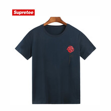 supretee 短袖 男士T恤 黑色玫瑰花胸標(biāo) 