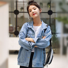 煜時(shí) POLO領(lǐng) 長袖 女 短外套 拼接，紐扣
