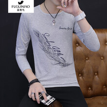 富貴鳥（FUGUINIAO） 長袖 男士T恤 灰色 XL，L，XXXL，XXL，M