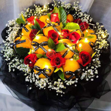 草莓花束水果车厘子荔枝樱桃玫瑰花束生日北京鲜花速递同城闪送花 15