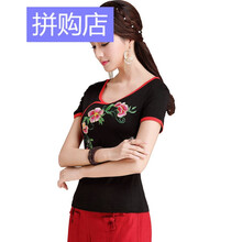 其他品牌 刺繡 短袖 T恤 女 翻領