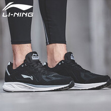李寧（LI-NING）跑步鞋-4標(biāo)準(zhǔn)黑/鐵青灰/風(fēng)鈴灰 